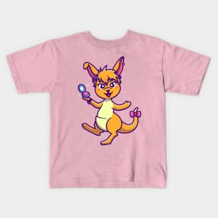 Cute Kangaroo With Make Up Cartoon Kids T-Shirt